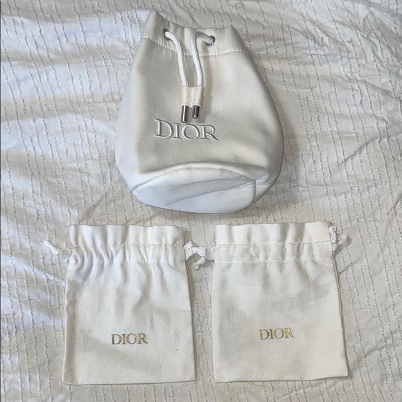 Dior White and Gold Pouch Trio - Picture 1 of 1